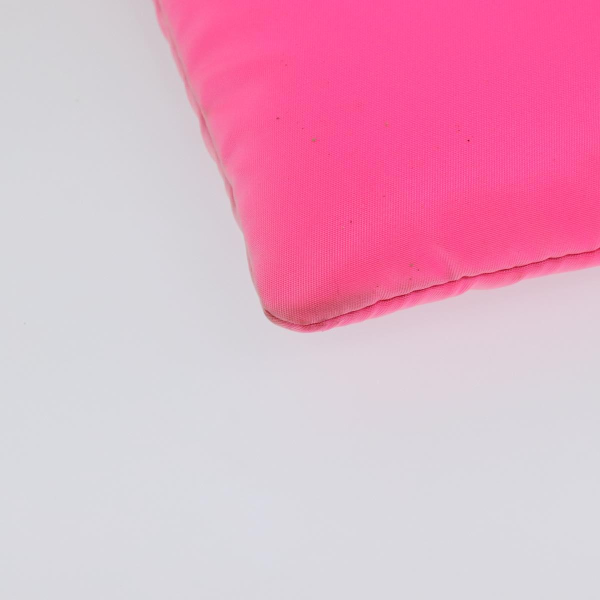 PRADA Chain Clutch Bag Nylon Pink Auth 137210