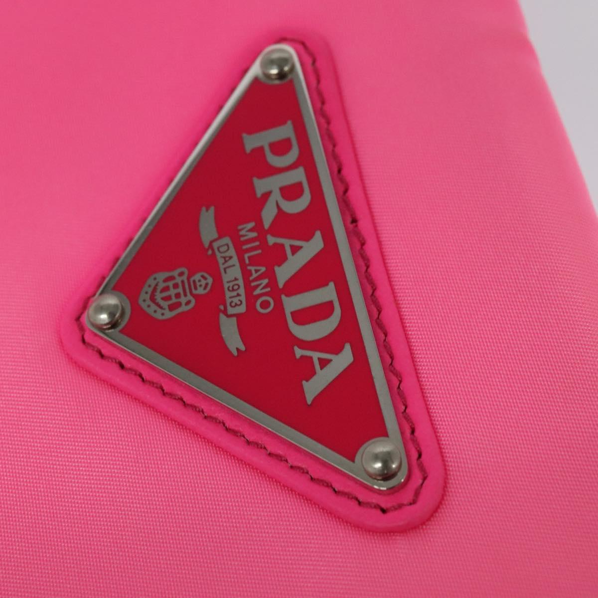 PRADA Chain Clutch Bag Nylon Pink Auth 137210