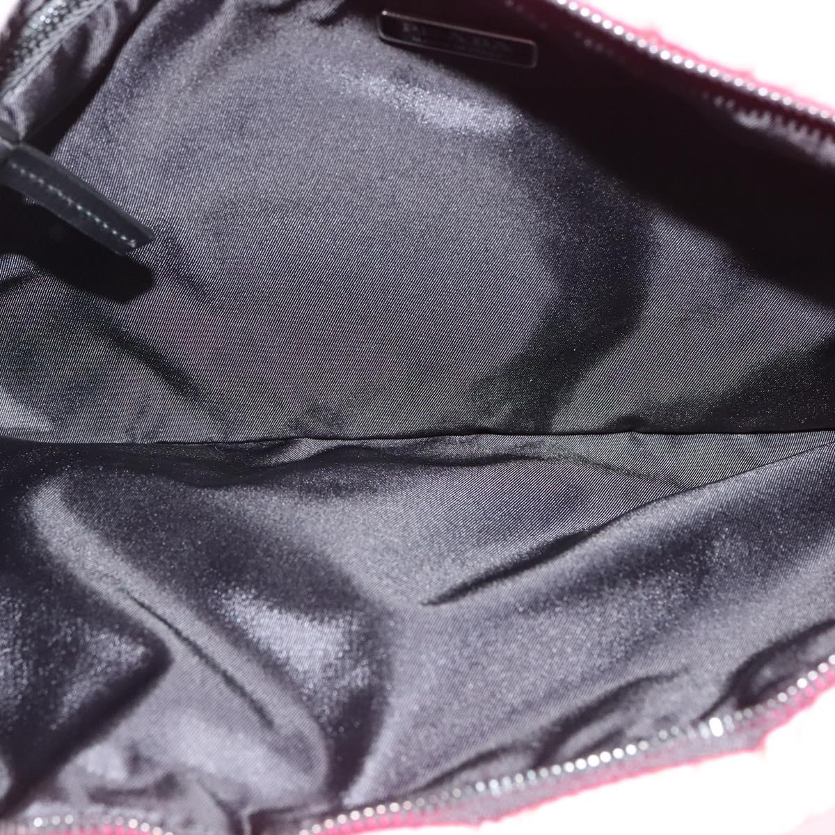 PRADA Chain Clutch Bag Nylon Pink Auth 137210