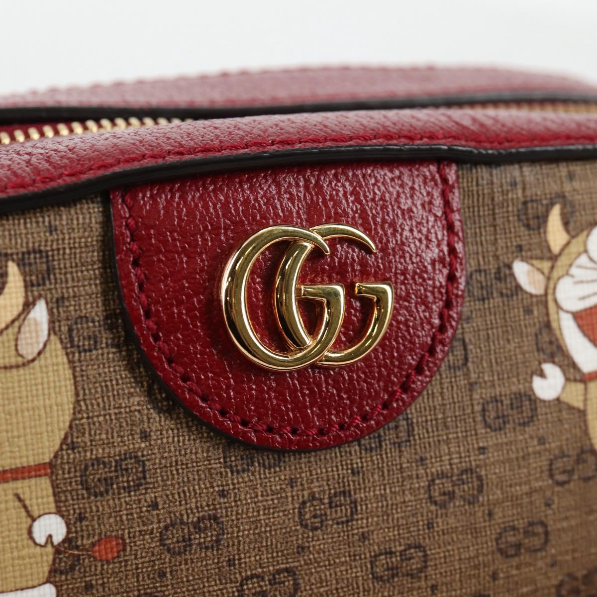 GUCCI Micro GG Supreme Doraemon Collaboration Bag PVC Beige 574886 Auth 137235M