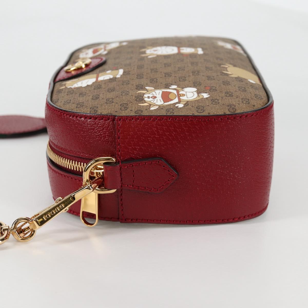 GUCCI Micro GG Supreme Doraemon Collaboration Bag PVC Beige 574886 Auth 137235M
