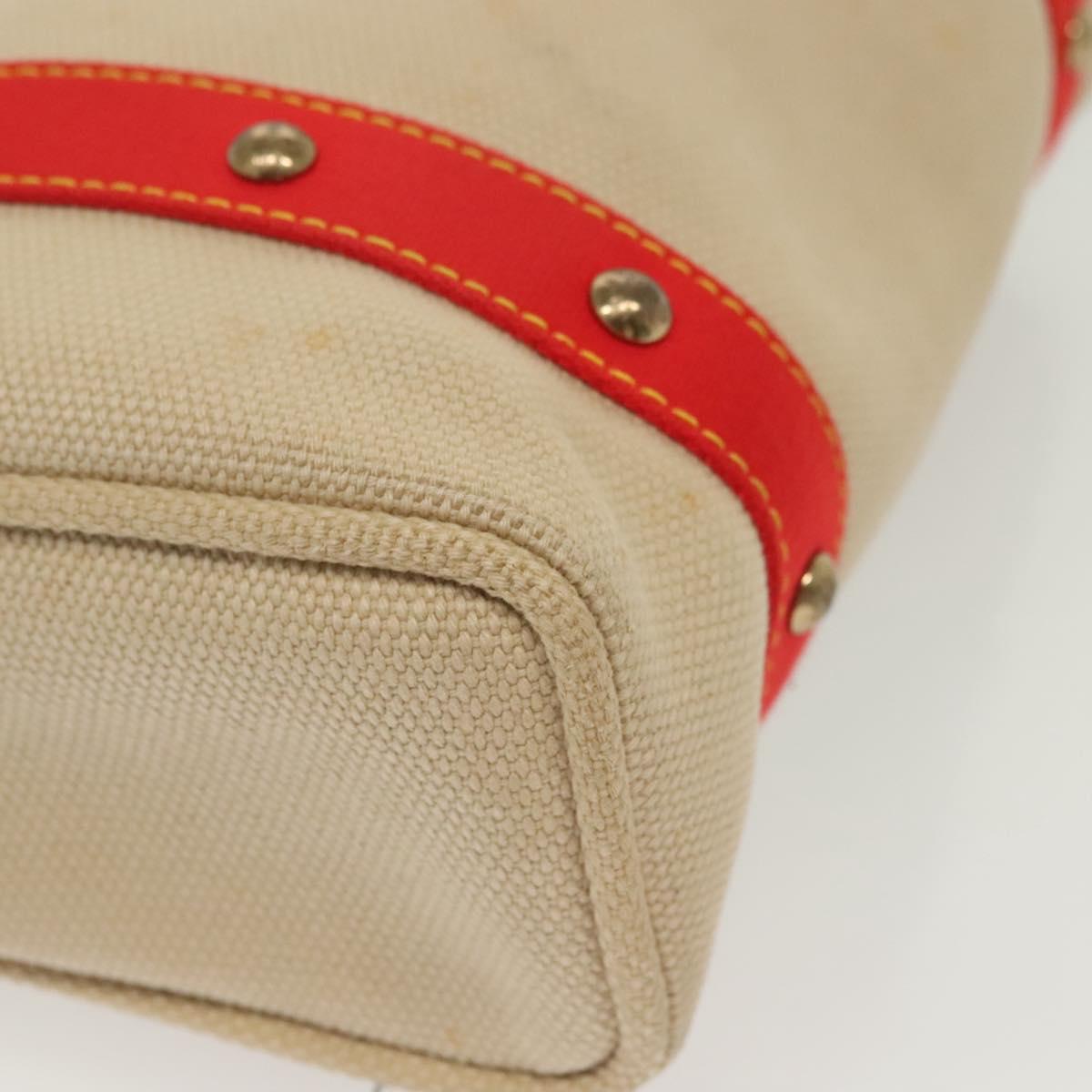 LOUIS VUITTON Antigua Cabas MM Tote Bag Beige Red M40035 LV Auth 137278