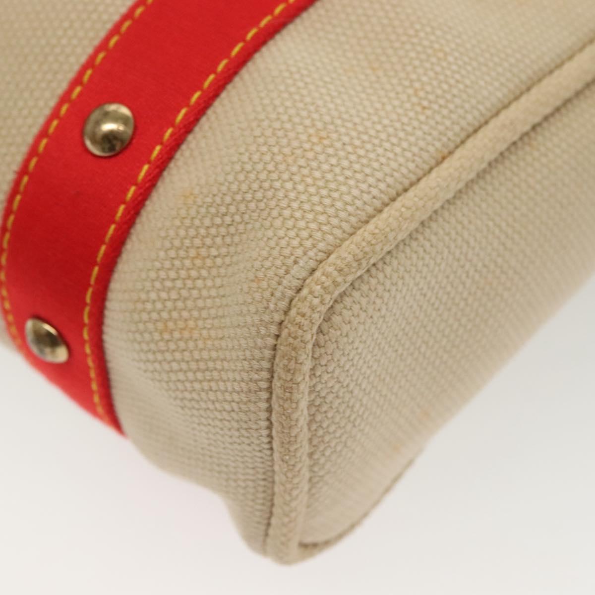 LOUIS VUITTON Antigua Cabas MM Tote Bag Beige Red M40035 LV Auth 137278