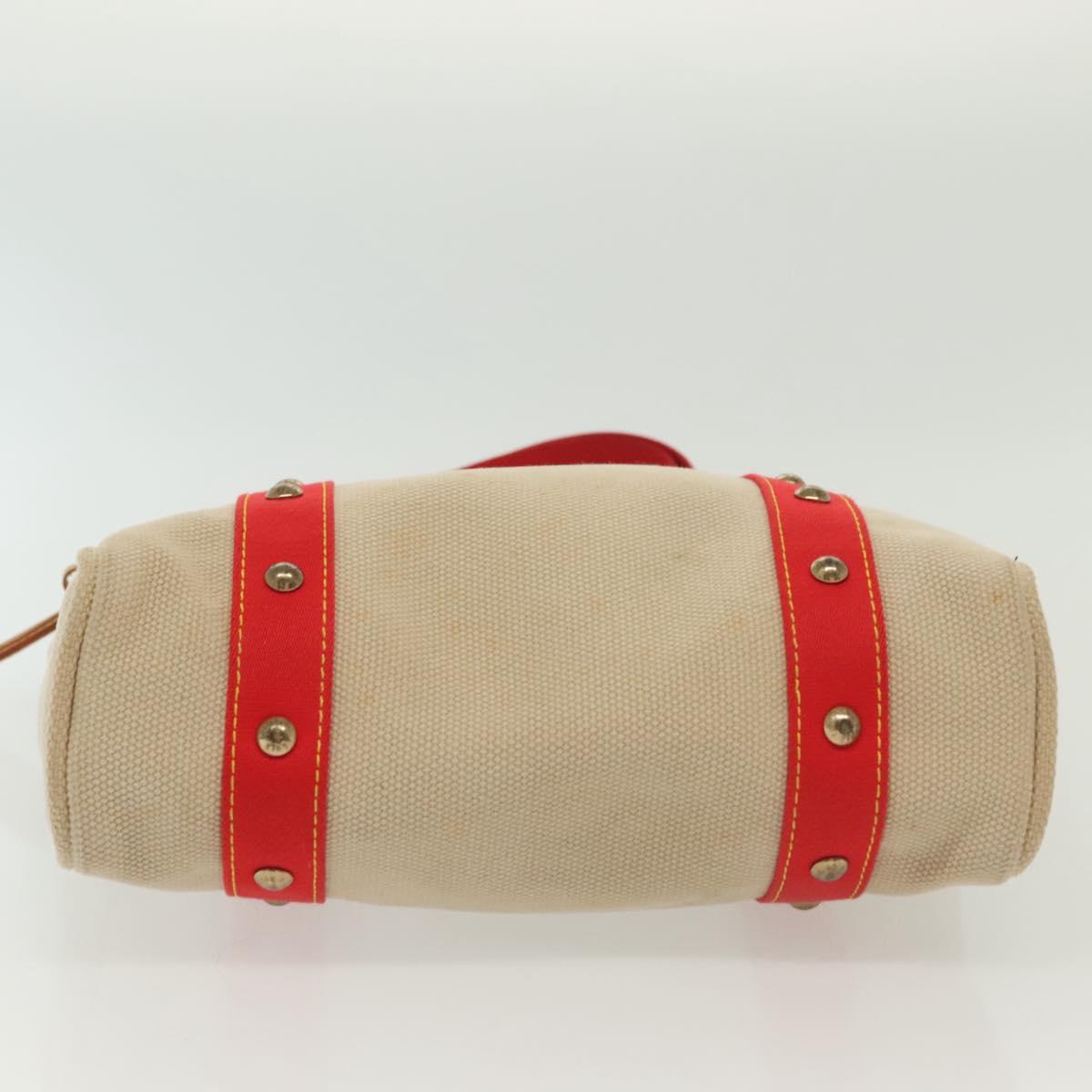 LOUIS VUITTON Antigua Cabas MM Tote Bag Beige Red M40035 LV Auth 137278
