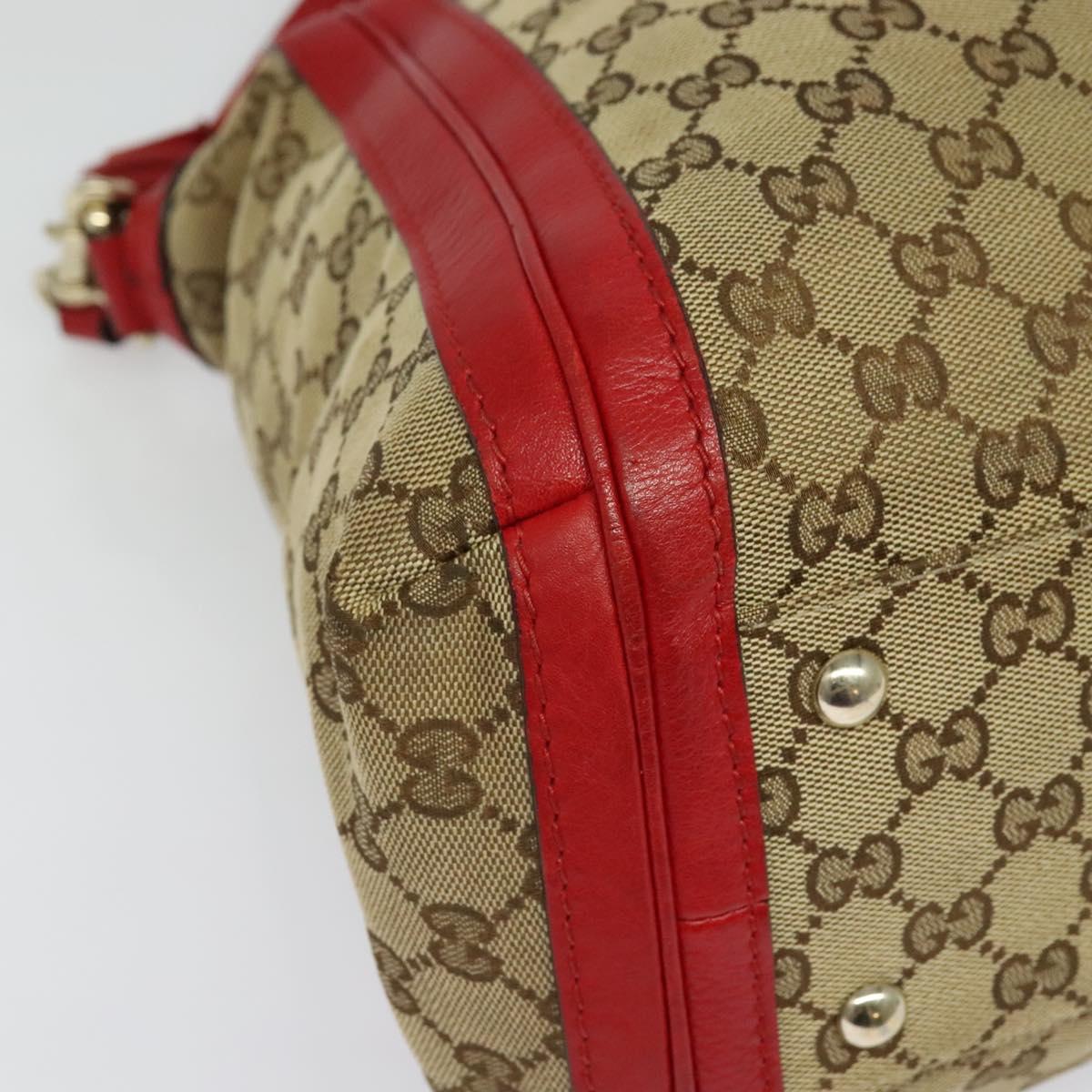 GUCCI GG Canvas Tote Bag 2way Beige Gold 269946 Auth 137280