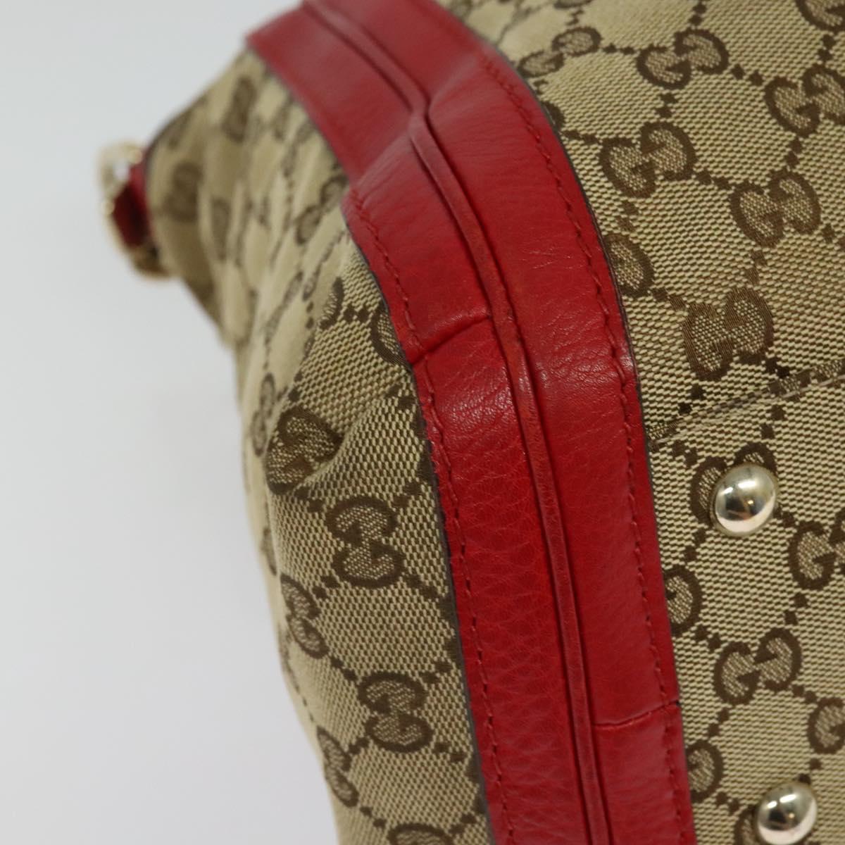 GUCCI GG Canvas Tote Bag 2way Beige Gold 269946 Auth 137280