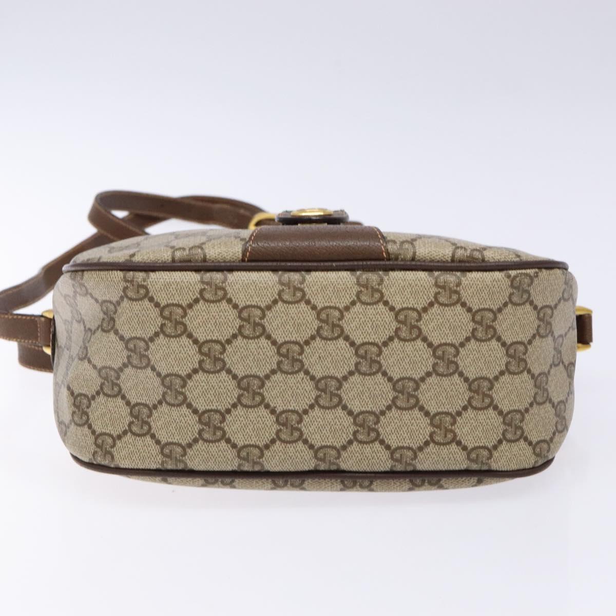 GUCCI GG Supreme Web Sherry Line Bag PVC Beige Gold 89 02 032 Auth 137285
