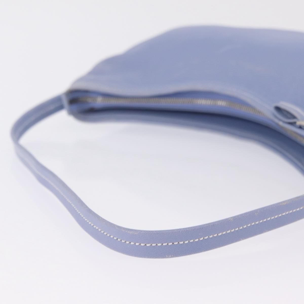 Salvatore Ferragamo Vala Shoulder Bag Leather Light Blue Silver Auth 137289