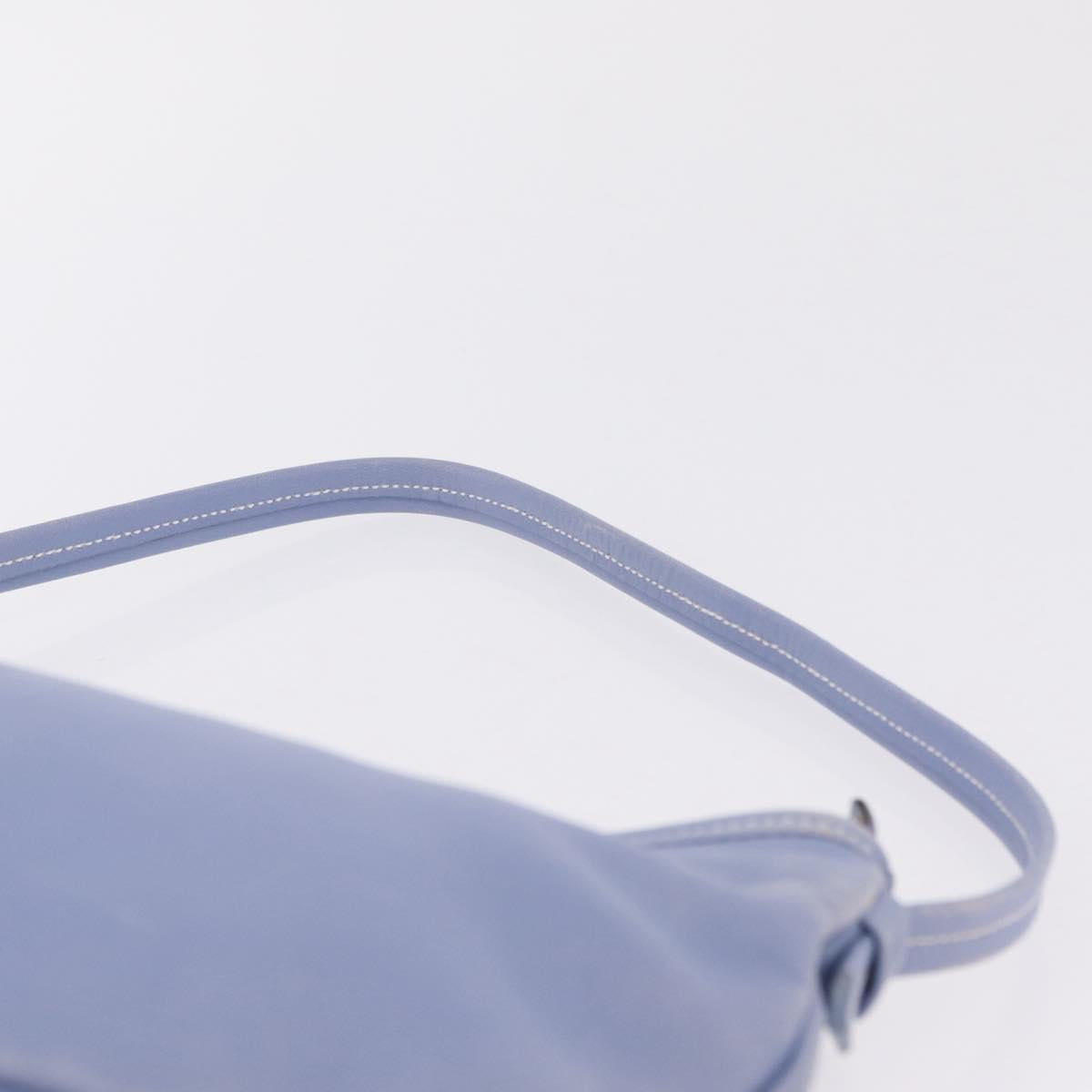 Salvatore Ferragamo Vala Shoulder Bag Leather Light Blue Silver Auth 137289