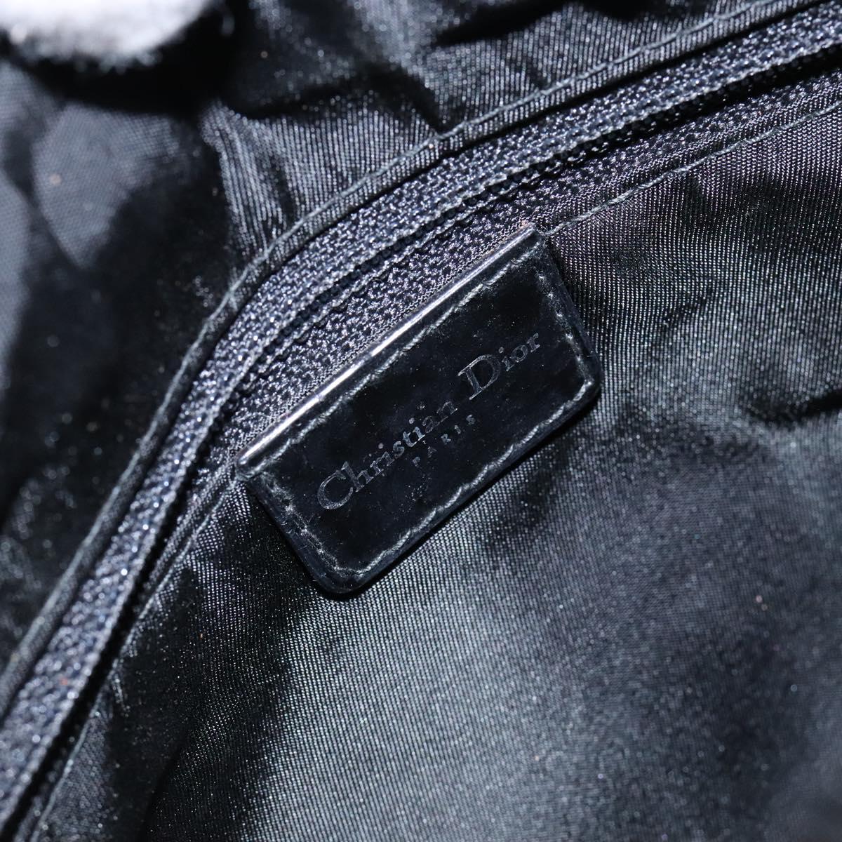 Christian Dior Montaigne Hand Bag Canvas Leather 2way Black Silver Auth 137291