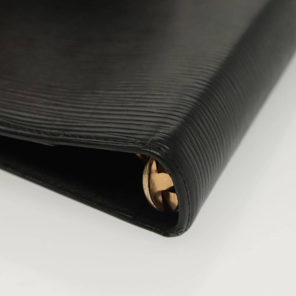 LOUIS VUITTON Epi Agenda MM Day Planner Cover Black R20042 LV Auth 137304