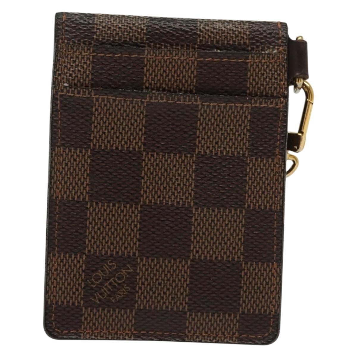 LOUIS VUITTON Damier Ebene Porte Cartes ID Bandouliere Case N60016 Auth 137306