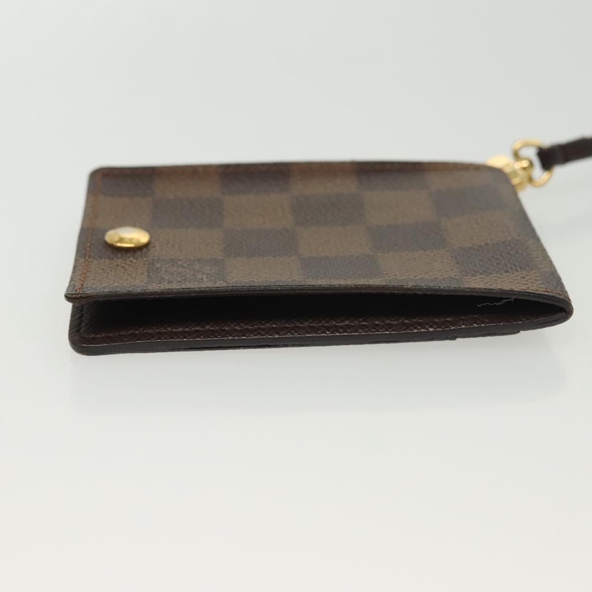 LOUIS VUITTON Damier Ebene Porte Cartes ID Bandouliere Case N60016 Auth 137306