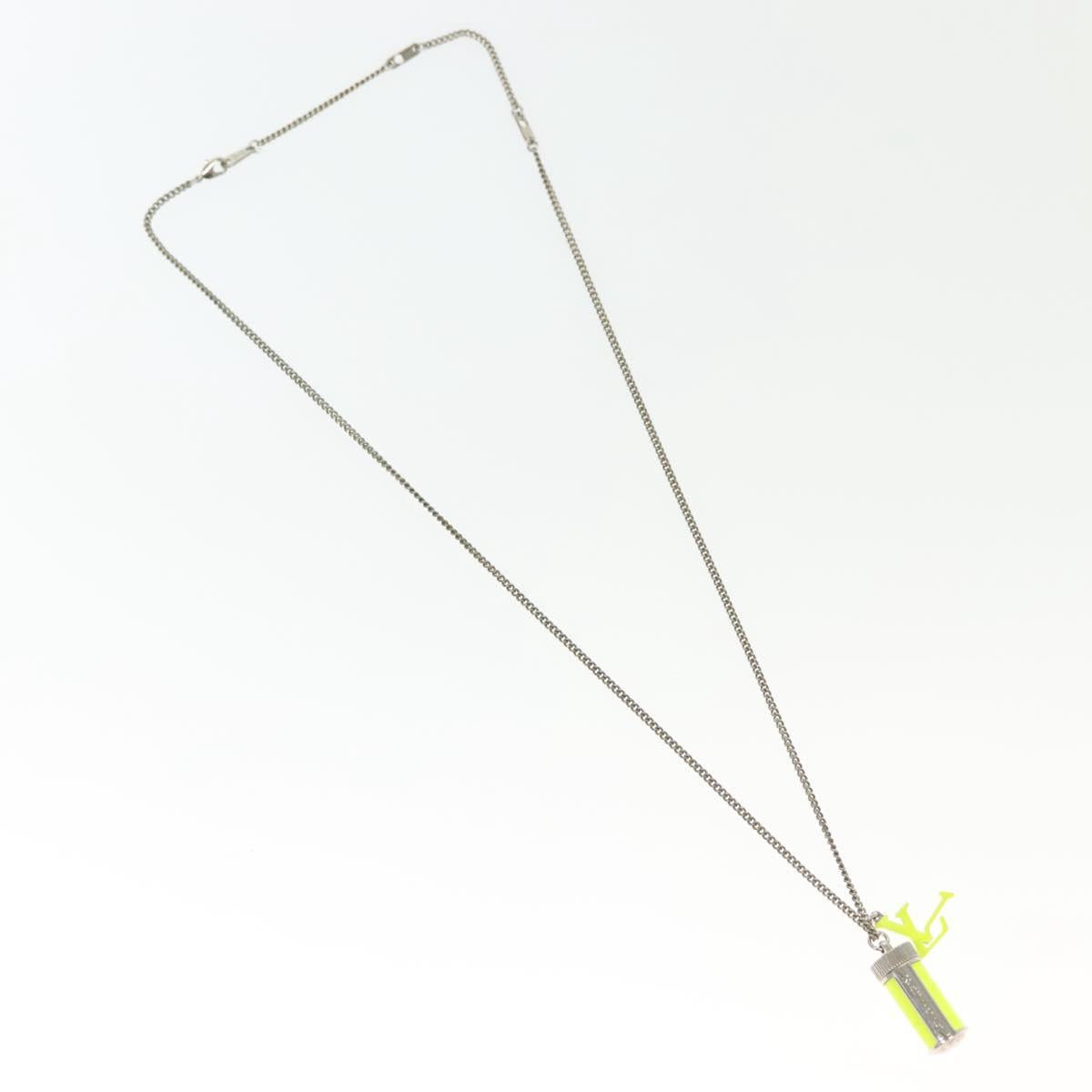 LOUIS VUITTON Collier LV Fluo Necklace metal Yellow Silver MP2143 LV Auth 137309
