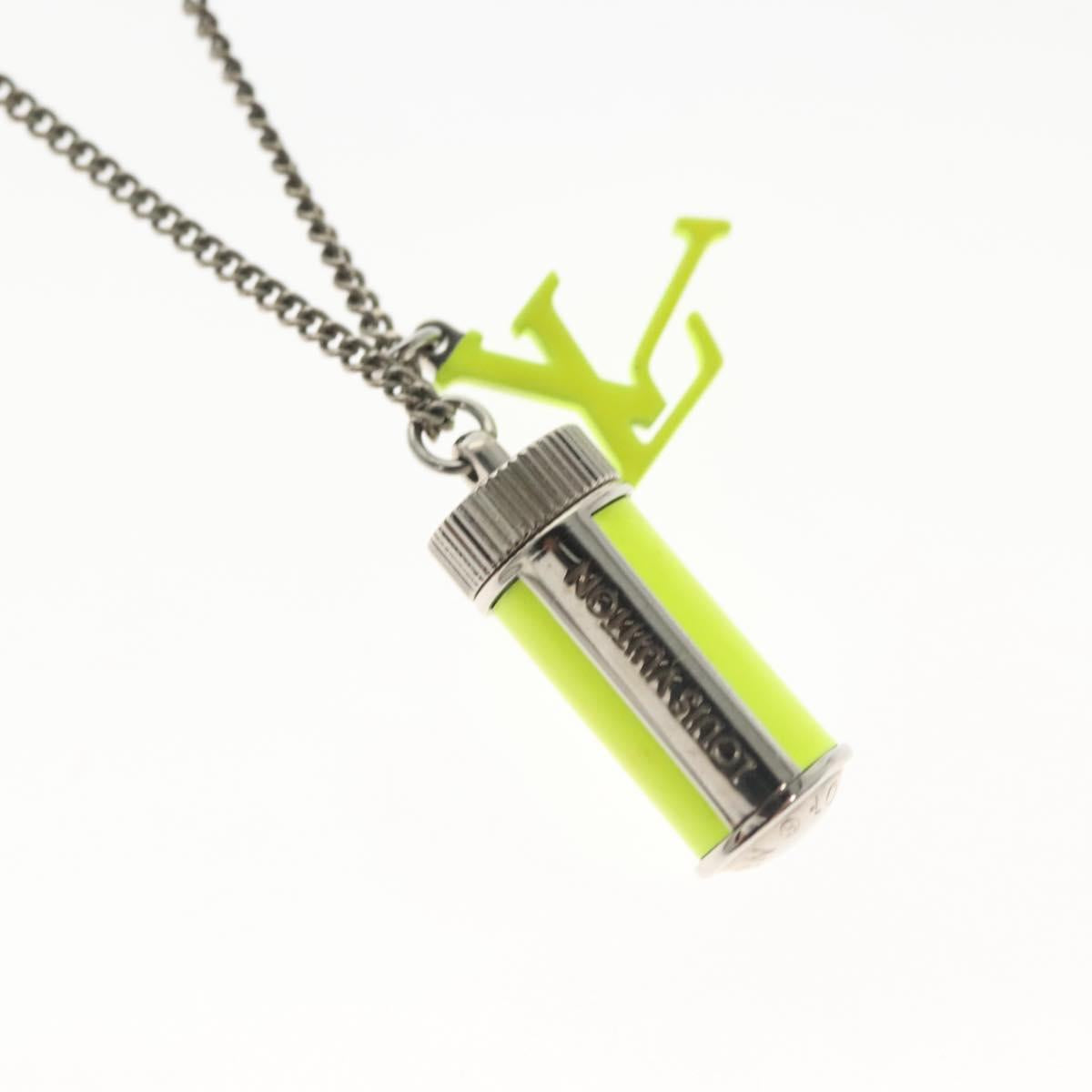 LOUIS VUITTON Collier LV Fluo Necklace metal Yellow Silver MP2143 LV Auth 137309