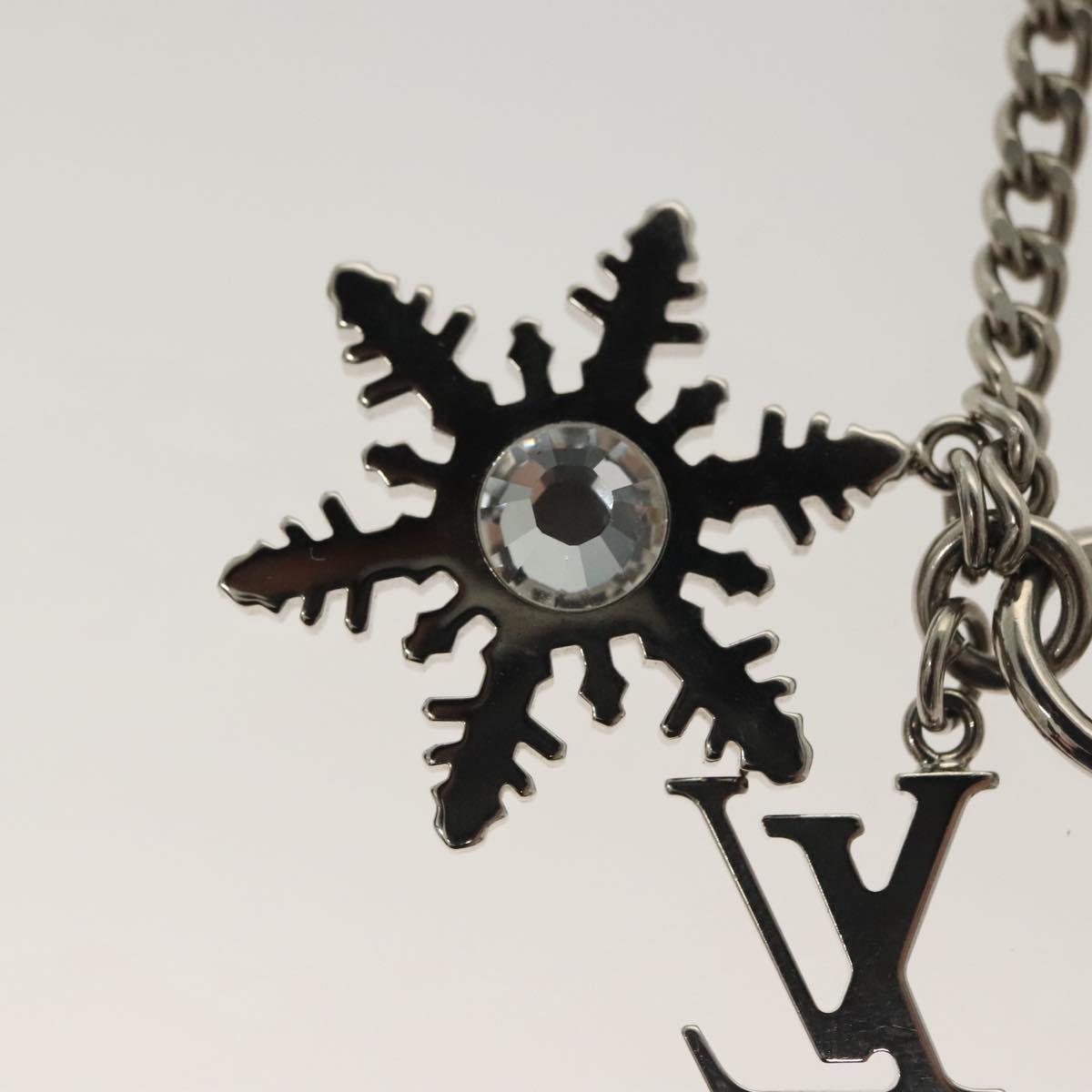 LOUIS VUITTON Porte Monnaie Flocon Charm metal Silver M58219 LV Auth 137311