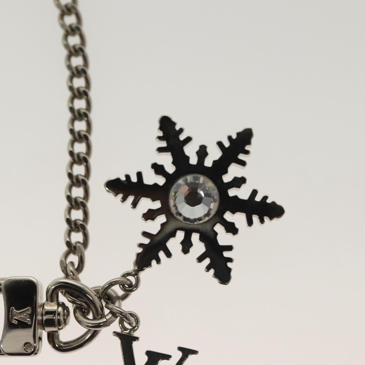 LOUIS VUITTON Porte Monnaie Flocon Charm metal Silver M58219 LV Auth 137311
