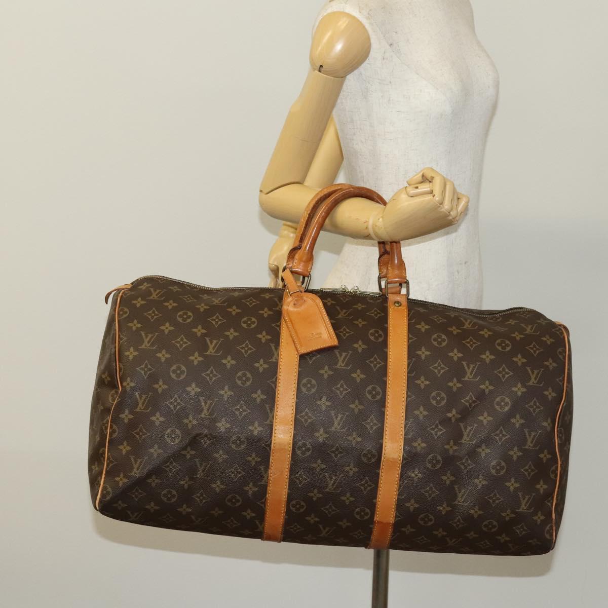 LOUIS VUITTON Monogram Keepall 55 Boston Bag M41424 LV Auth 137350