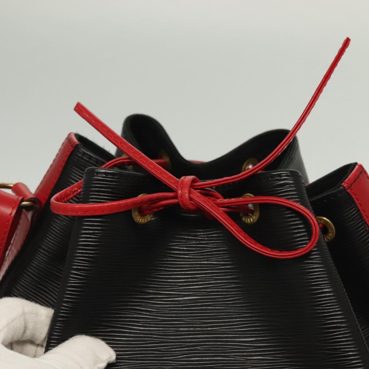 LOUIS VUITTON Epi Noe Shoulder Bag Bicolor Black Red M44017 LV Auth 137354
