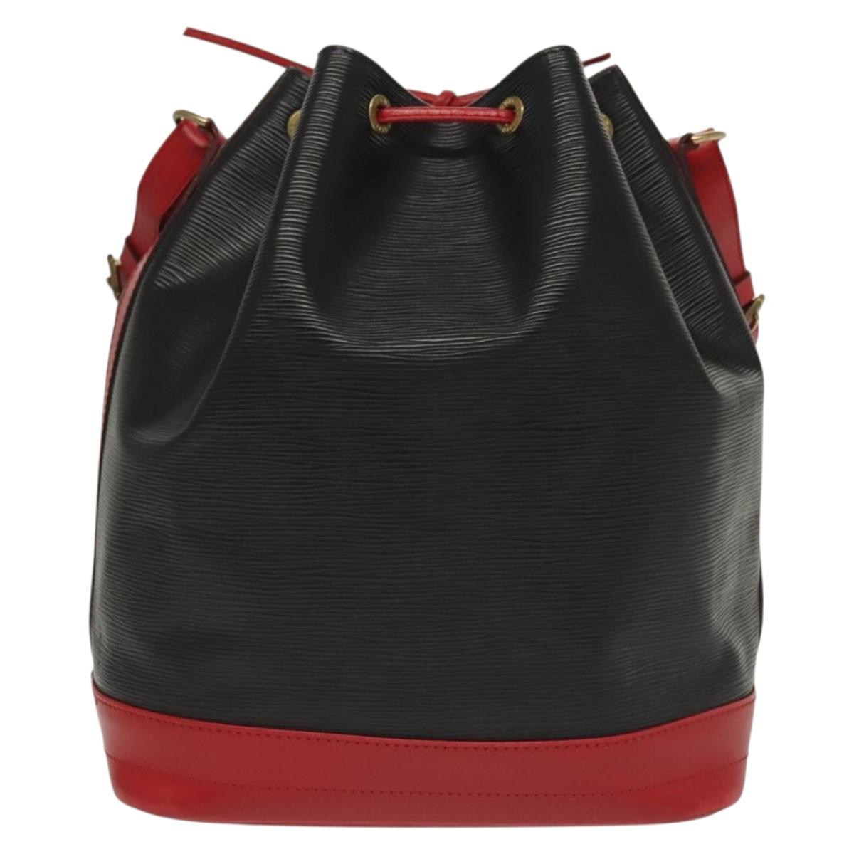 LOUIS VUITTON Epi Noe Shoulder Bag Bicolor Black Red M44017 LV Auth 137354