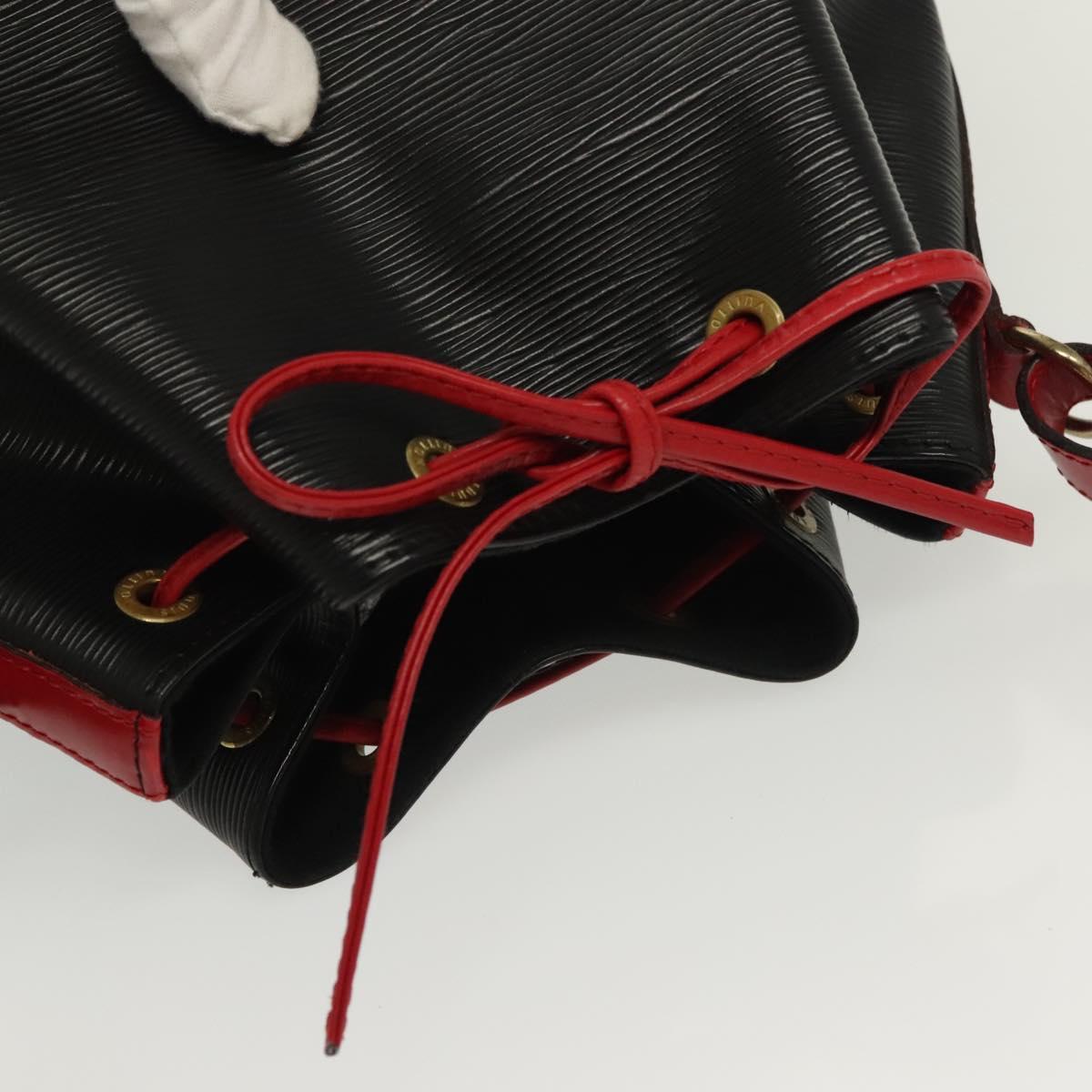 LOUIS VUITTON Epi Noe Shoulder Bag Bicolor Black Red M44017 LV Auth 137354