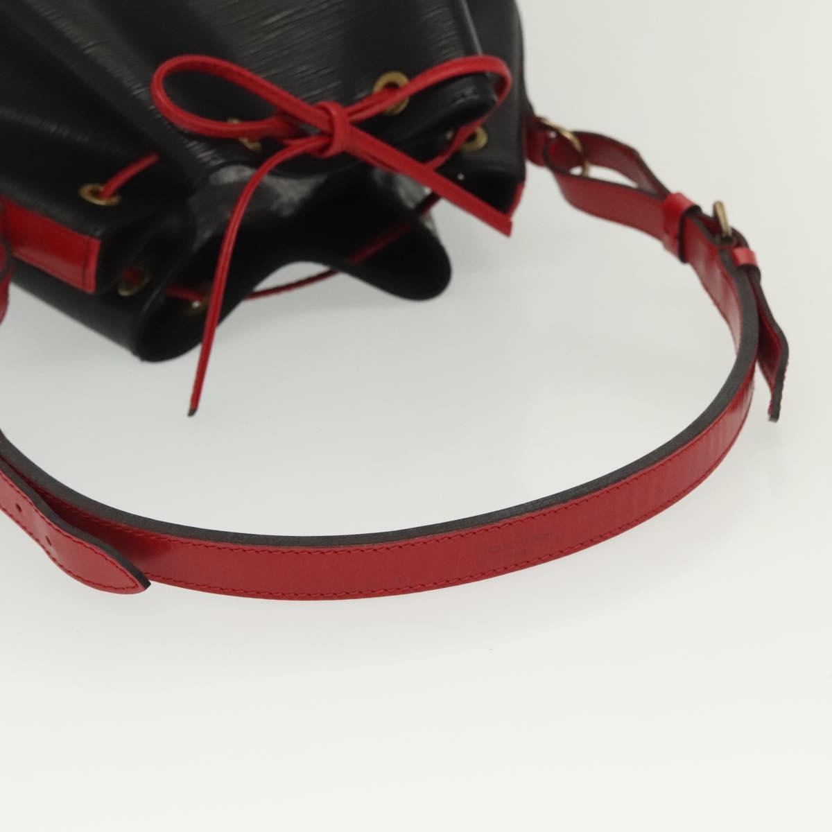 LOUIS VUITTON Epi Noe Shoulder Bag Bicolor Black Red M44017 LV Auth 137354