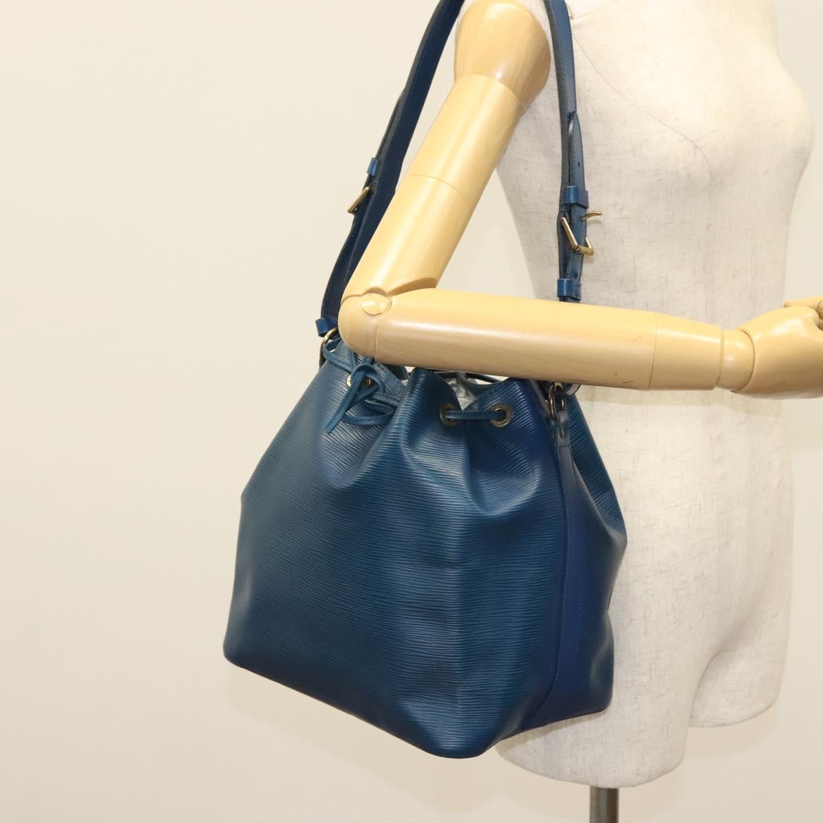 LOUIS VUITTON Epi Petit Noe Shoulder Bag Blue M44105 LV Auth 137358