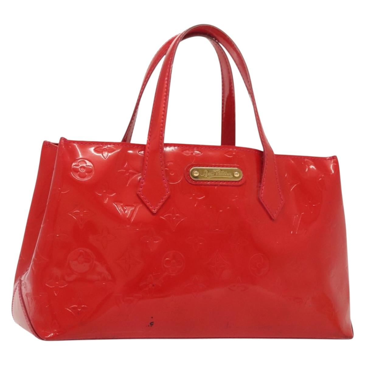 LOUIS VUITTON Vernis Wilshire Boulevard Hand Bag Rose Pop M93643 LV Auth 137373