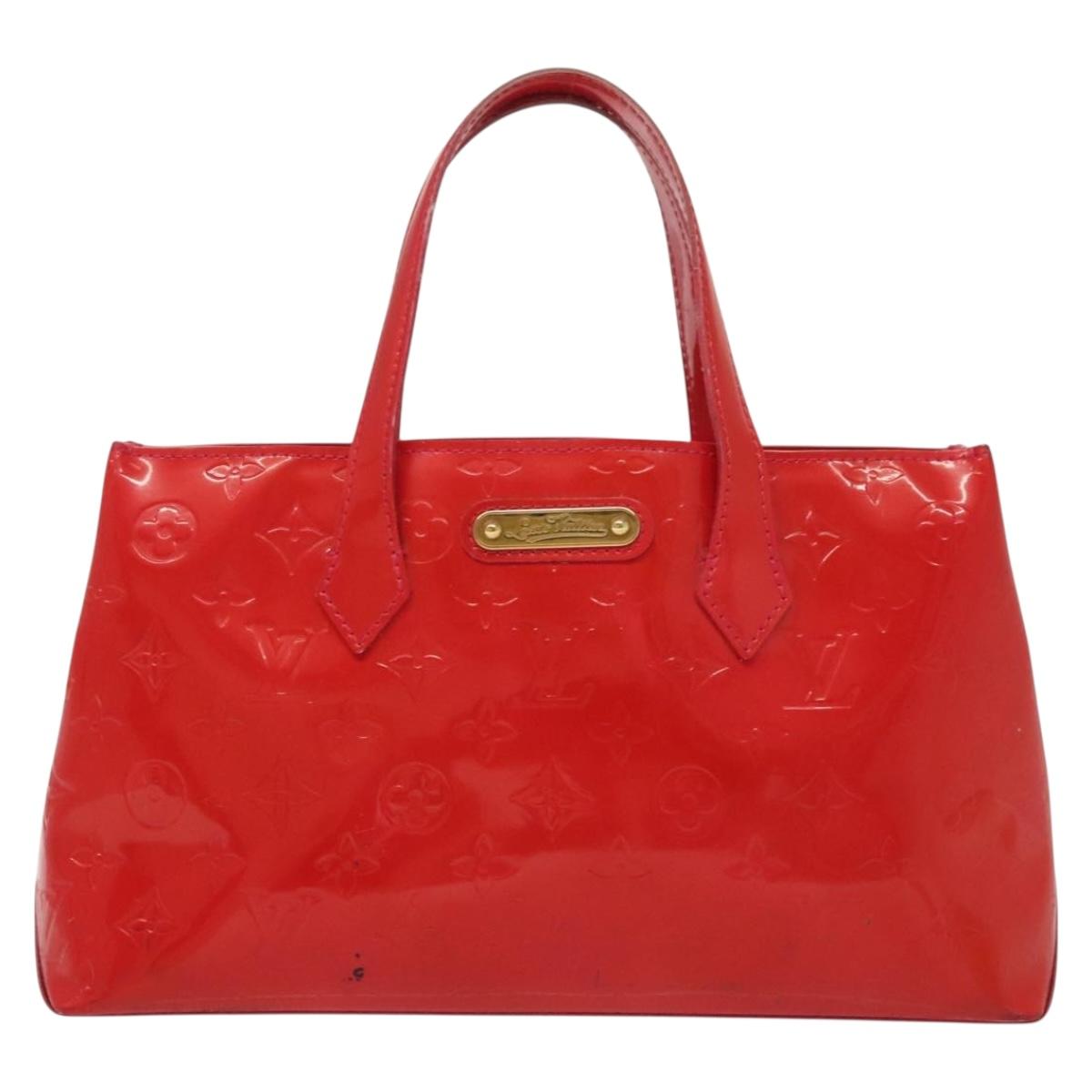 LOUIS VUITTON Vernis Wilshire Boulevard Hand Bag Rose Pop M93643 LV Auth 137373