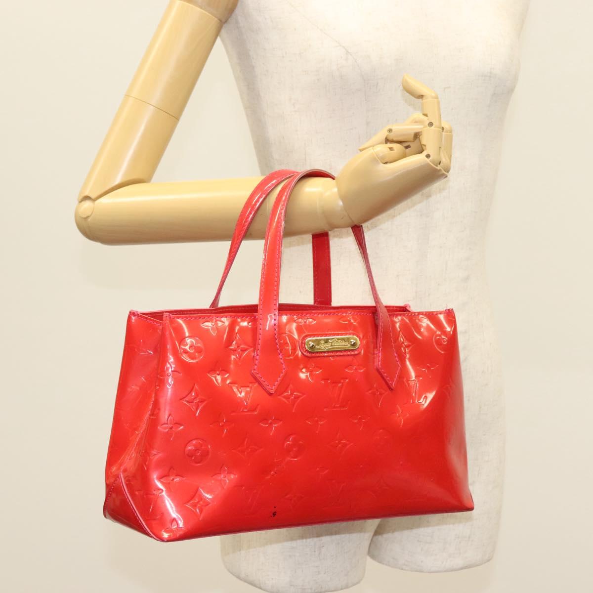 LOUIS VUITTON Vernis Wilshire Boulevard Hand Bag Rose Pop M93643 LV Auth 137373