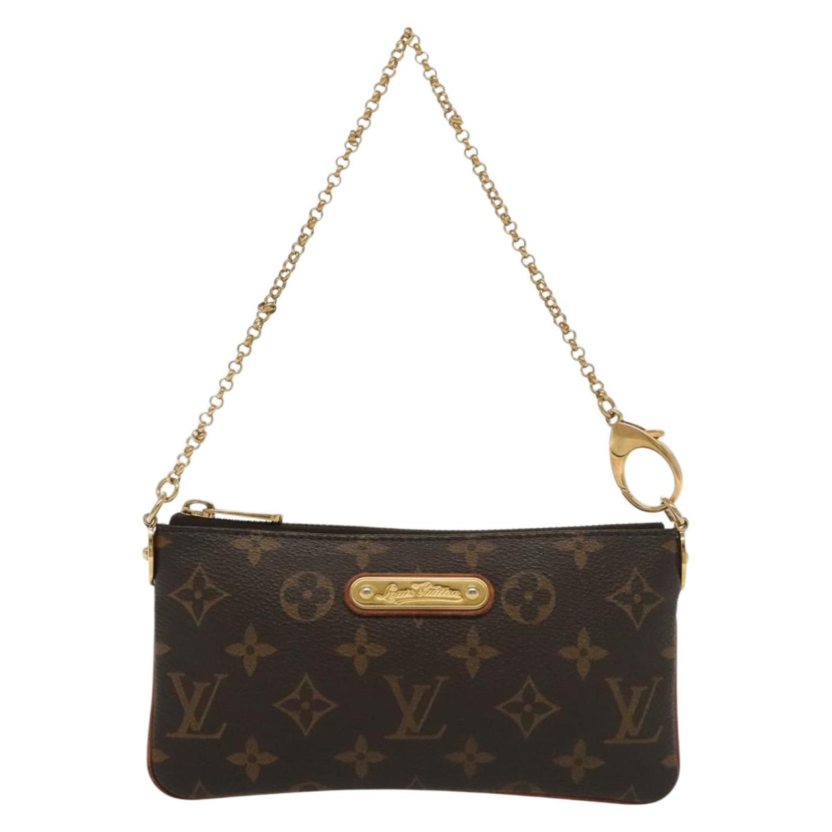 LOUIS VUITTON Monogram Chain Pochette Mila MM Accessory Pouch M60094 Auth 137382