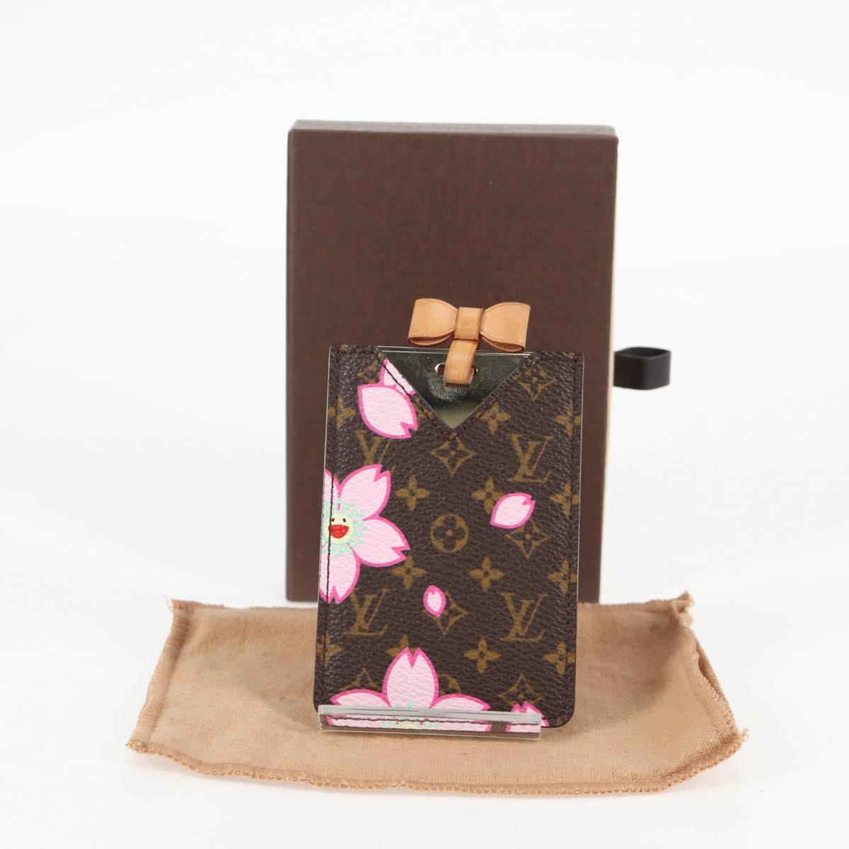 LOUIS VUITTON Monogram Cherry Blossom Etui Miroir Mirror M92018 Auth 137388V