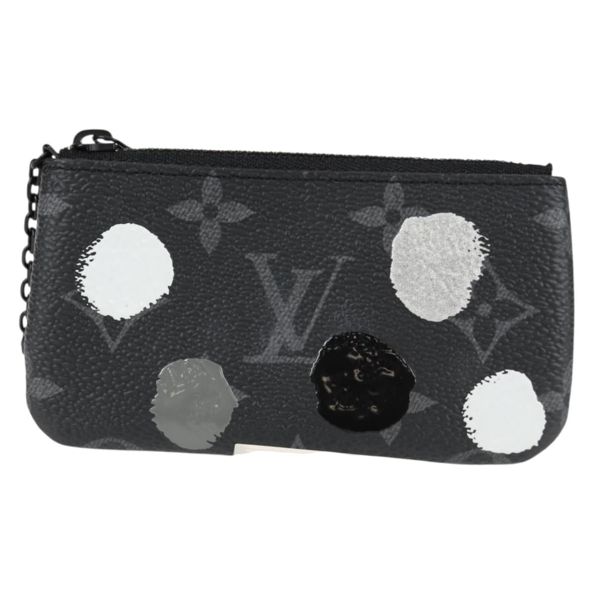 LOUIS VUITTON Eclipse Yayoi Kusama Pochette Cles Coin Purse M81929 Auth 137391M