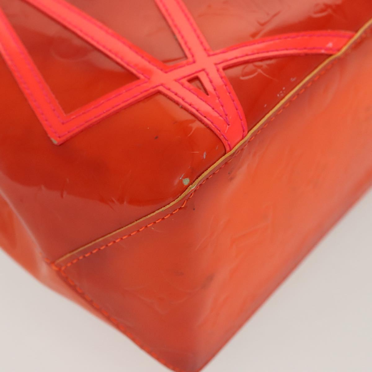 LOUIS VUITTON Monogram Vernis Fluo Reade PM Bag Pink Orange M91903 Auth 137397