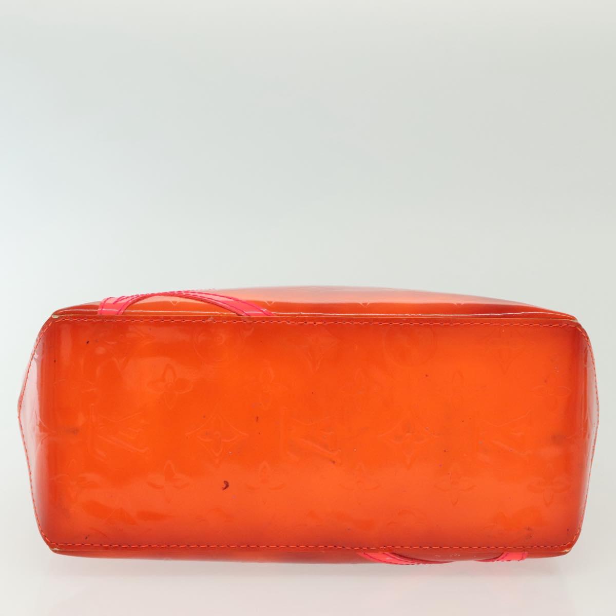 LOUIS VUITTON Monogram Vernis Fluo Reade PM Bag Pink Orange M91903 Auth 137397