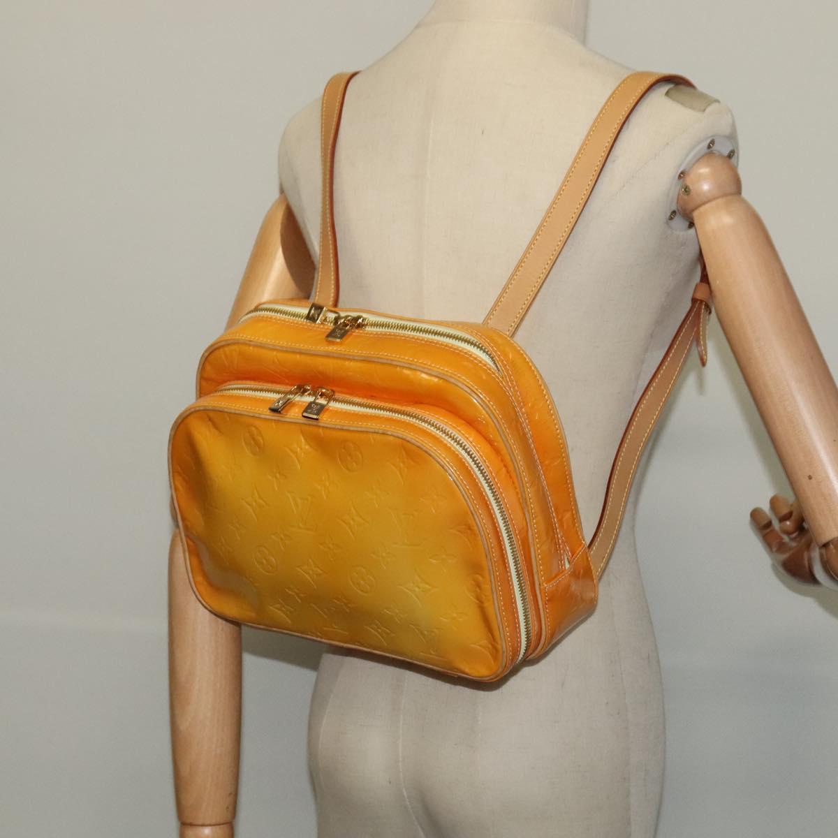 LOUIS VUITTON Monogram Vernis Marley Backpack Yellow M91040 LV Auth 137398