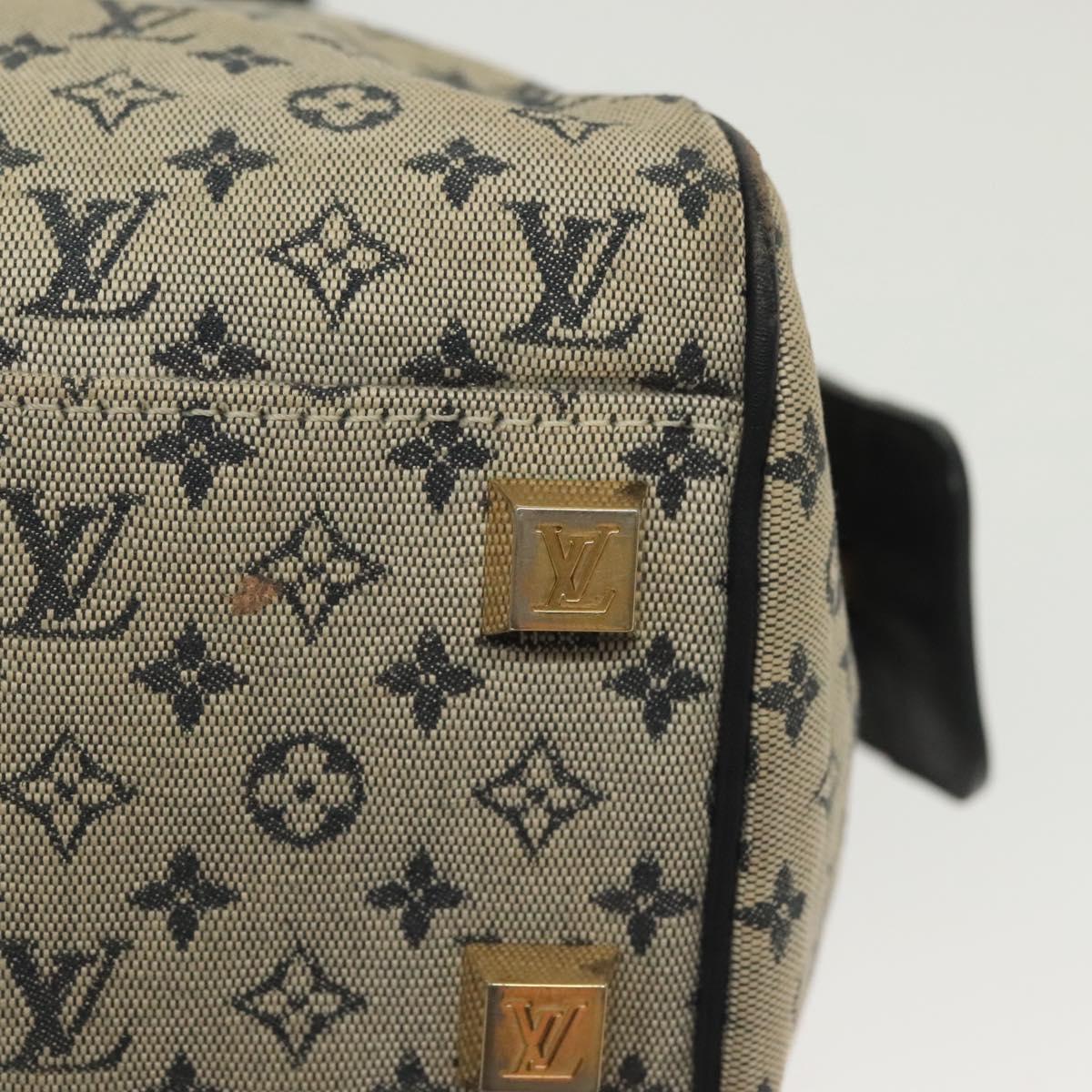 LOUIS VUITTON Monogram Mini Josephine PM Hand Bag Blue M92049 LV Auth 137405