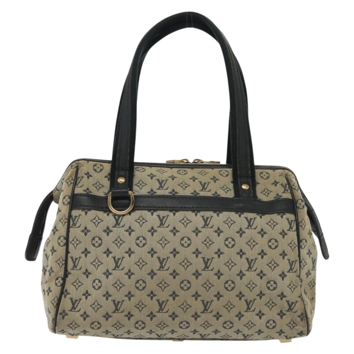 LOUIS VUITTON Monogram Mini Josephine PM Hand Bag Blue M92049 LV Auth 137405