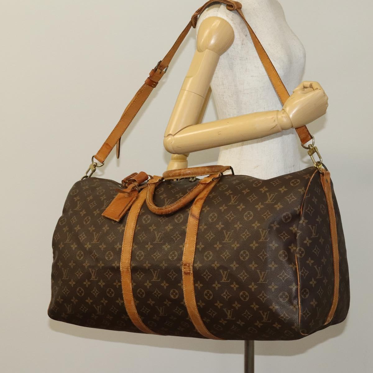 LOUIS VUITTON Monogram Keepall Bandouliere 60 Boston Bag M41412 LV Auth 137410