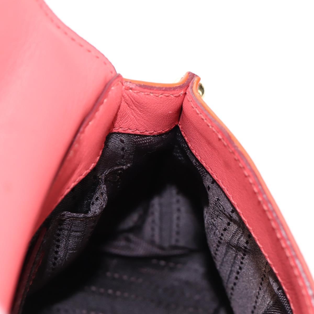 Salvatore Ferragamo Gancini Hand Bag Patent leather 2way Orange Gold Auth 137418