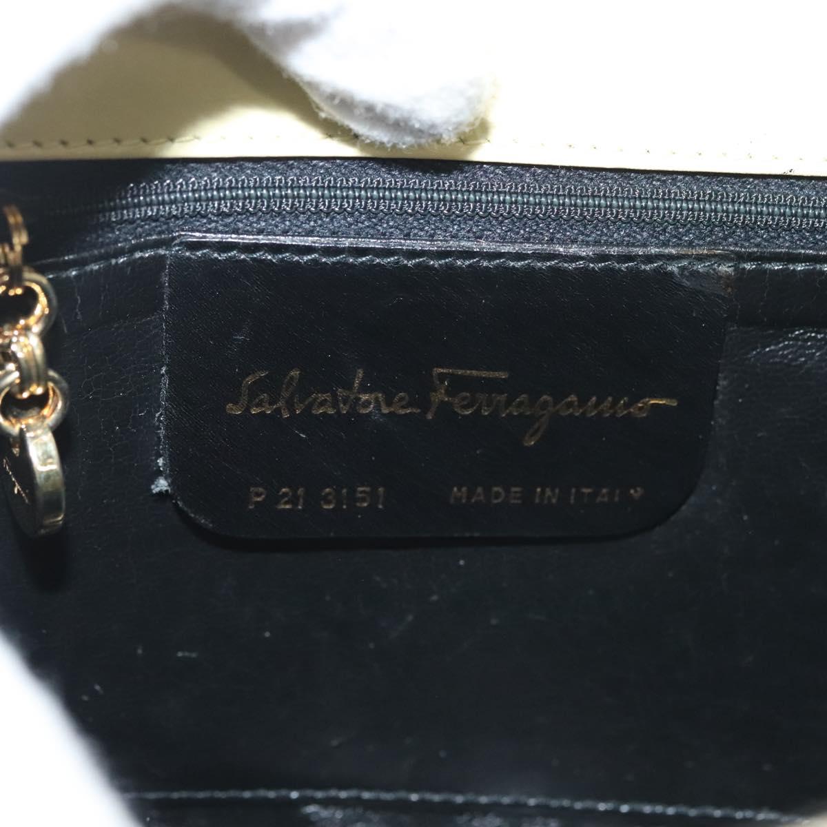 Salvatore Ferragamo Gancini Shoulder Bag Suede Beige Gold Auth 137419