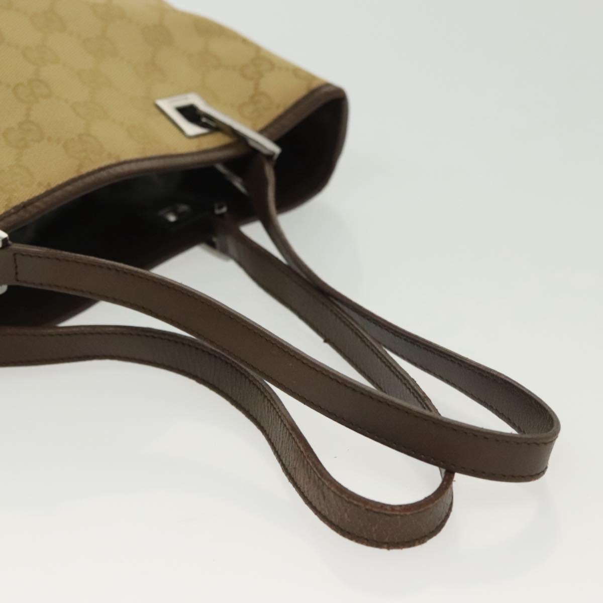 GUCCI GG Canvas Tote Bag Beige Silver 31244 Auth 137427