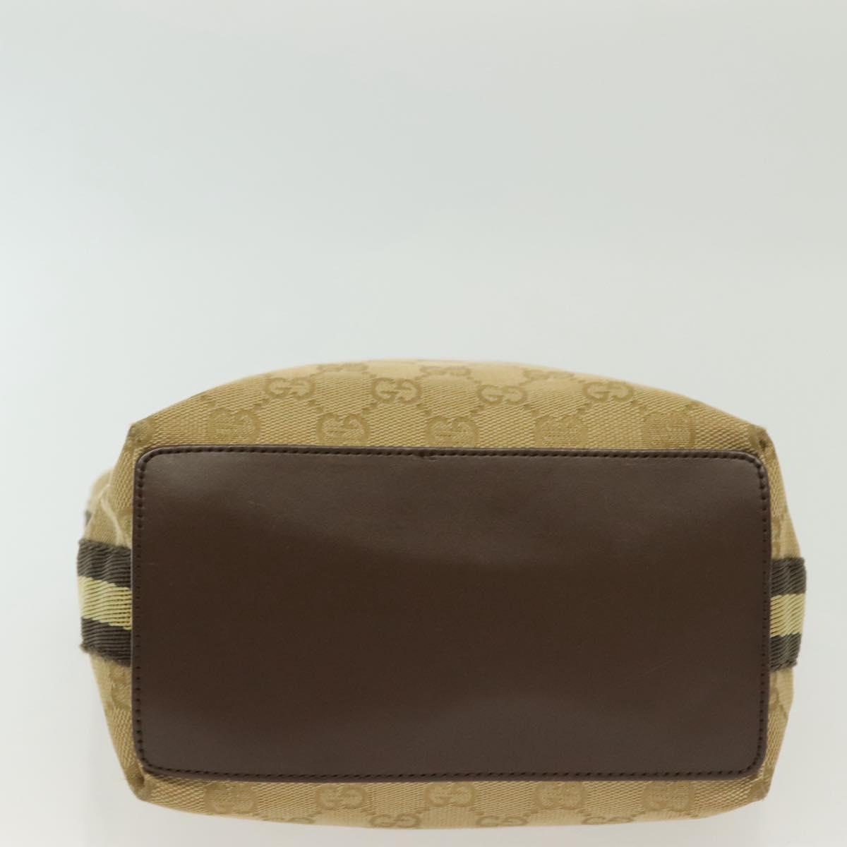 GUCCI GG Canvas Tote Bag Beige Silver 31244 Auth 137427
