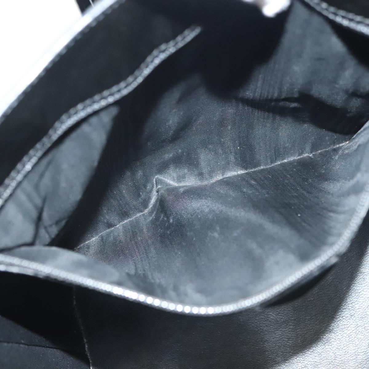 CELINE Circle Shoulder Bag Enamel Black Gold Auth 137438