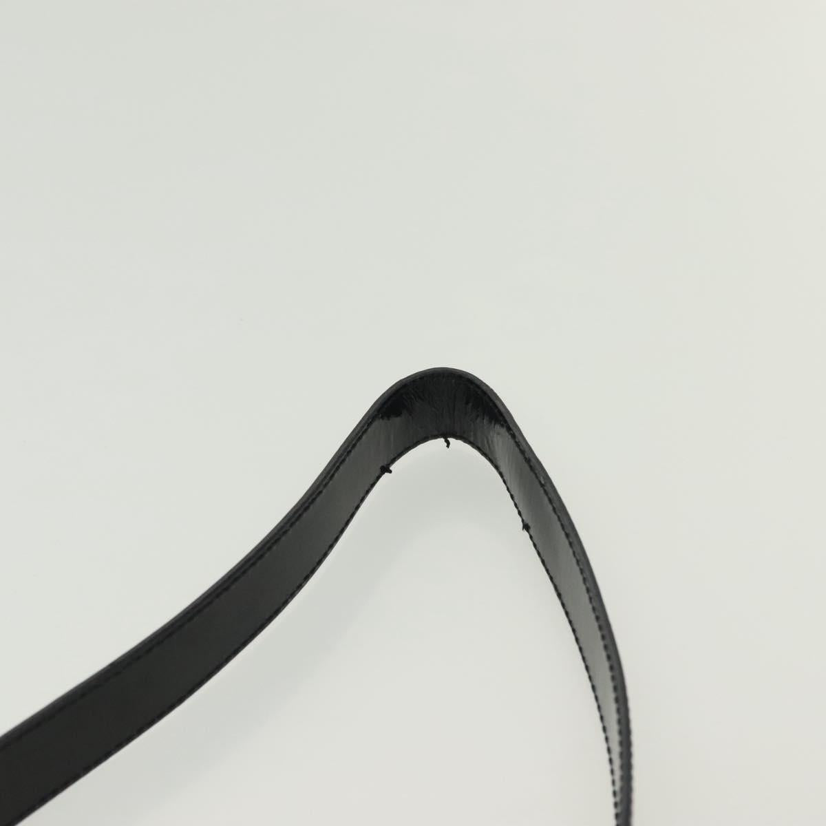 CELINE Circle Shoulder Bag Enamel Black Gold Auth 137438