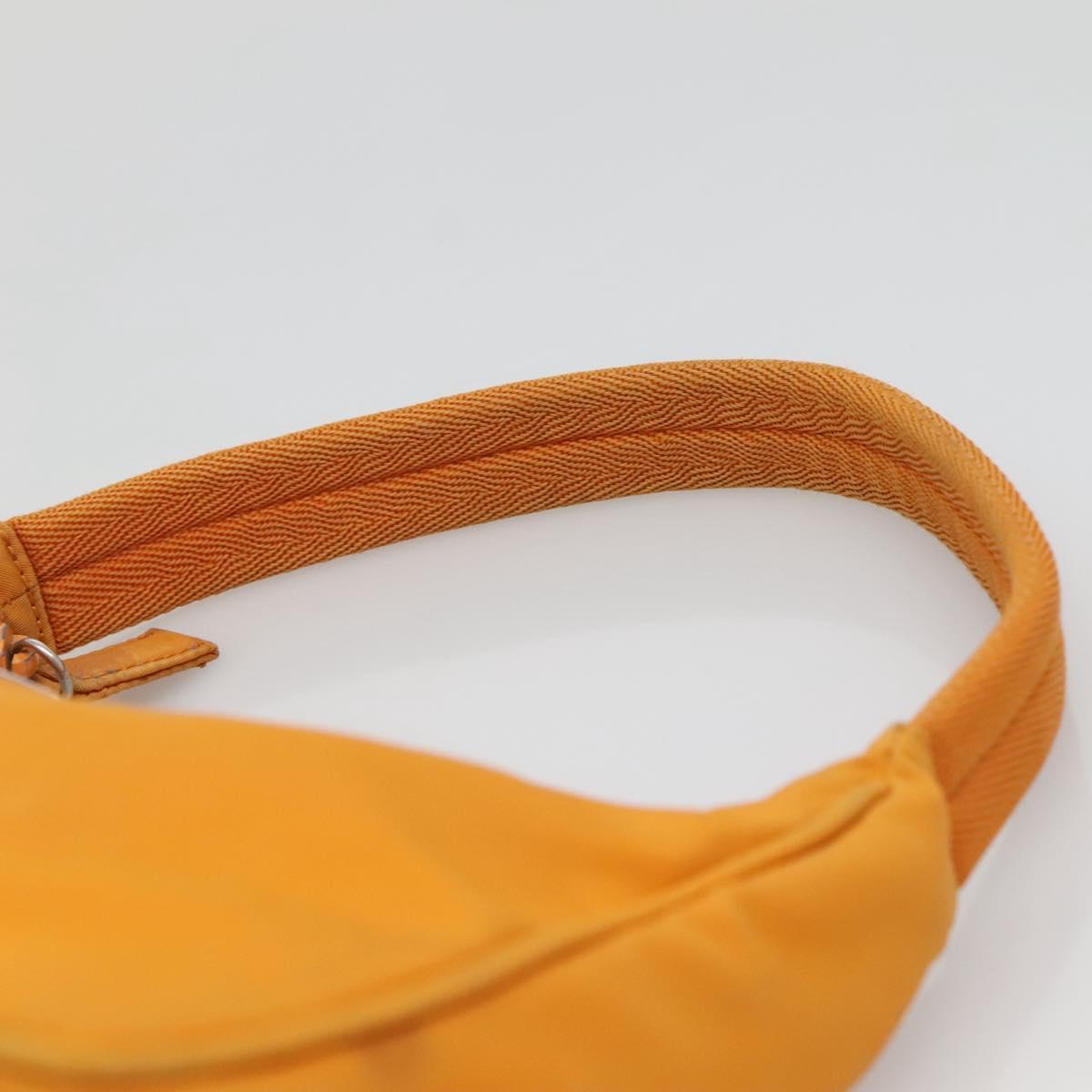PRADA Hand Bag Nylon Orange Silver Auth 137445