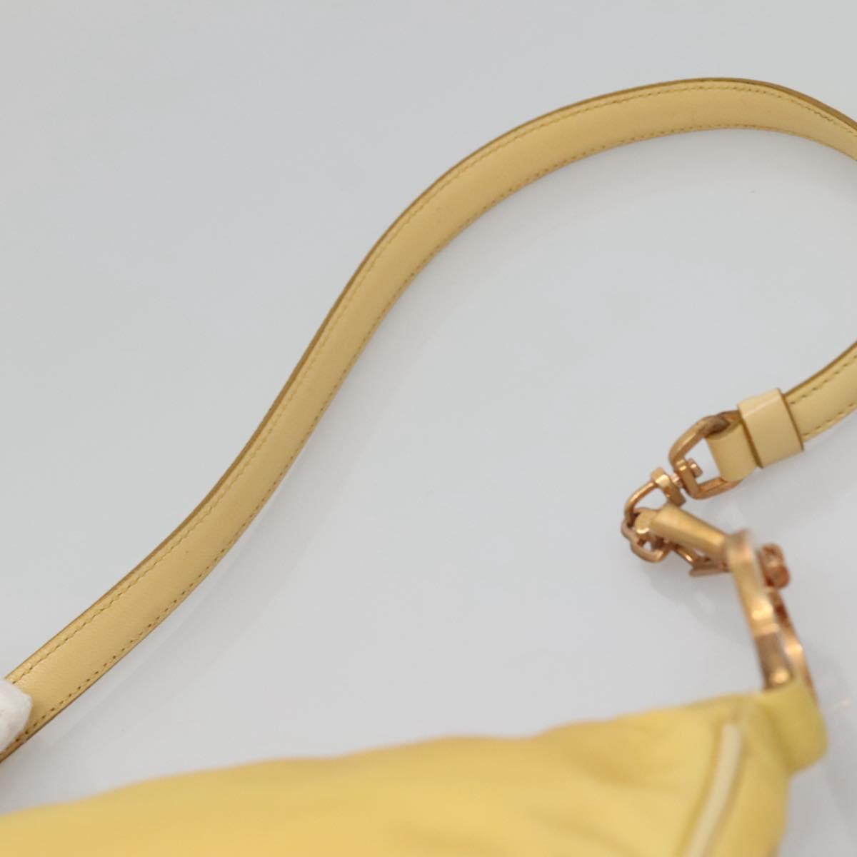 PRADA Shoulder Bag Nylon Yellow Gold Auth 137446