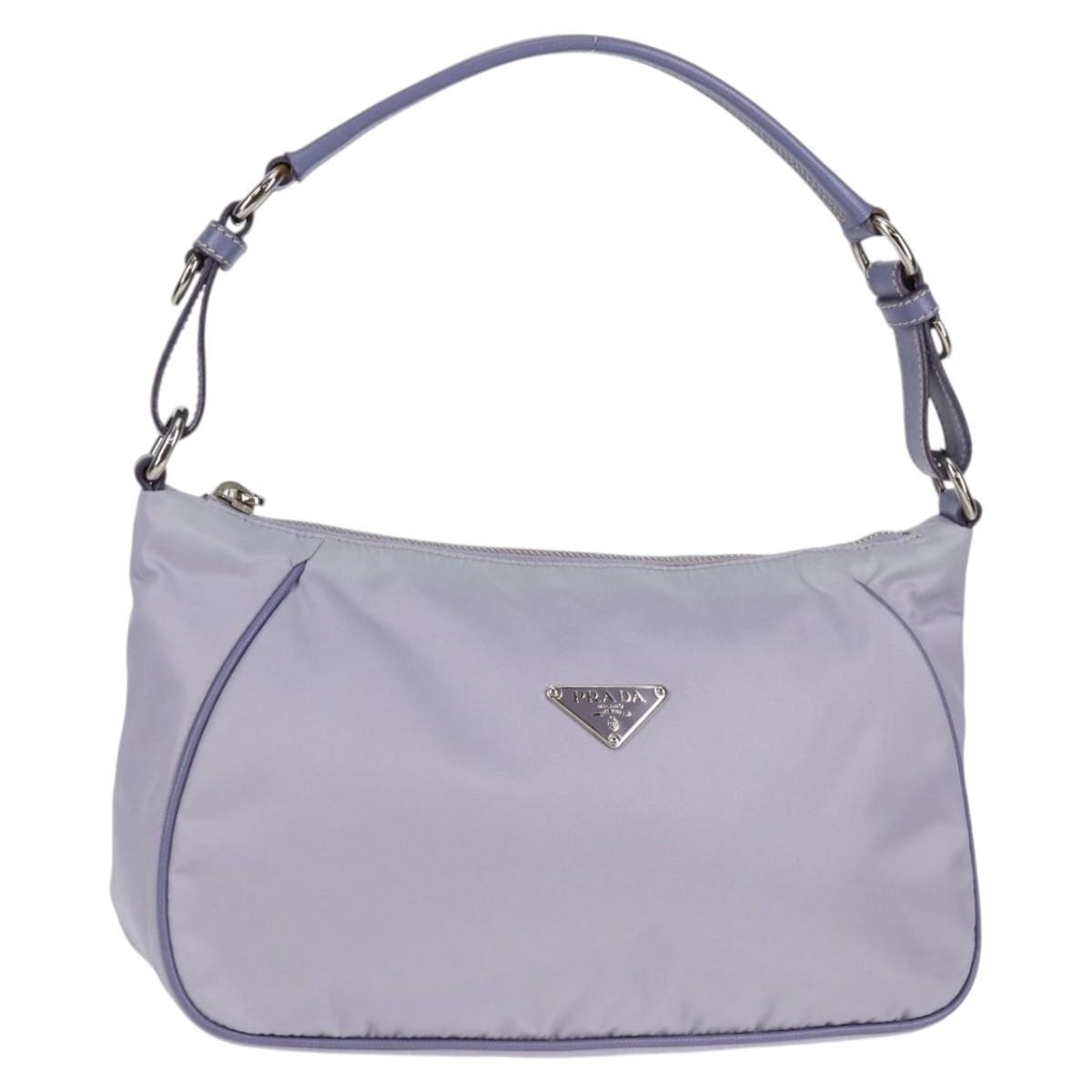 PRADA Shoulder Bag Nylon Purple Silver Auth 137447V
