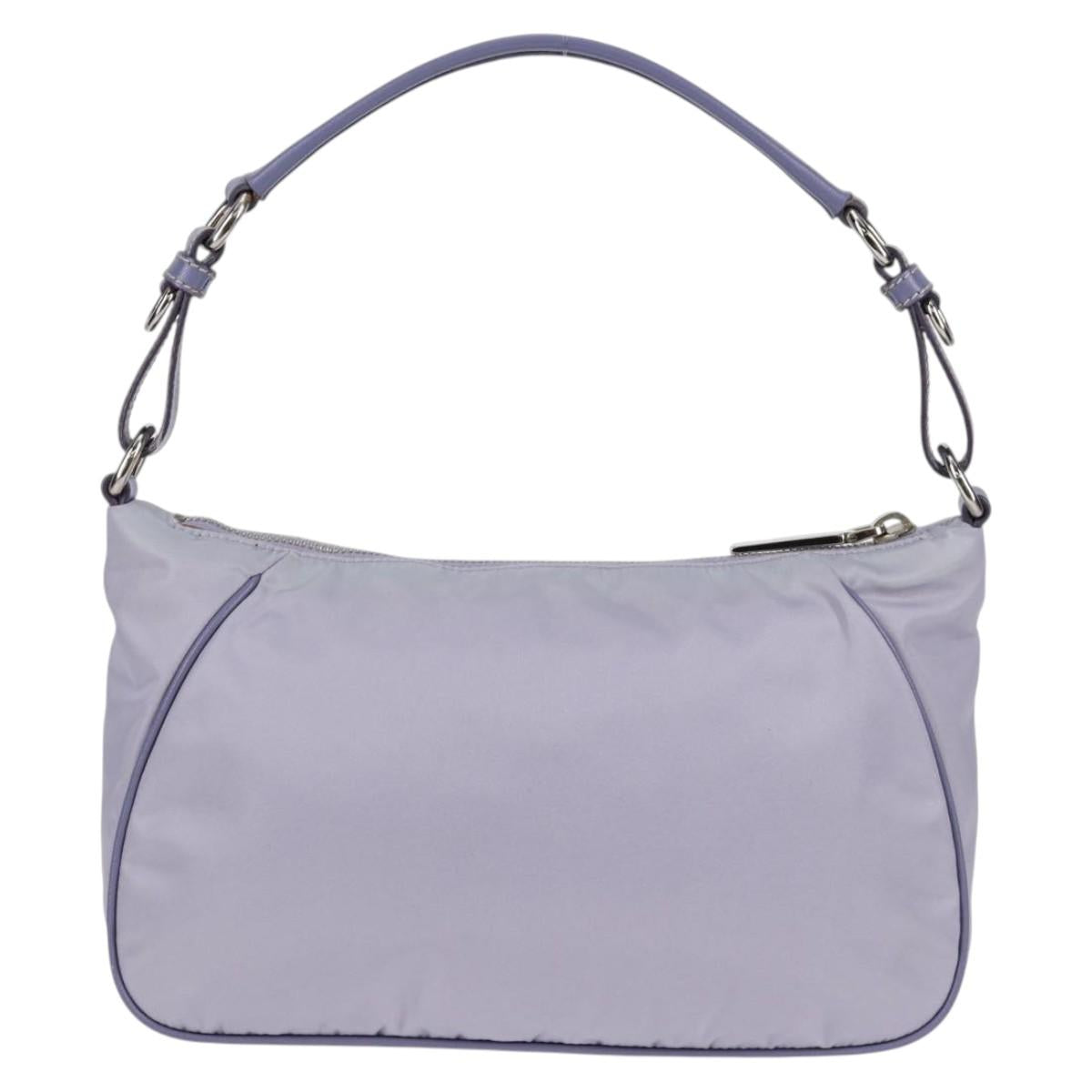PRADA Shoulder Bag Nylon Purple Silver Auth 137447V