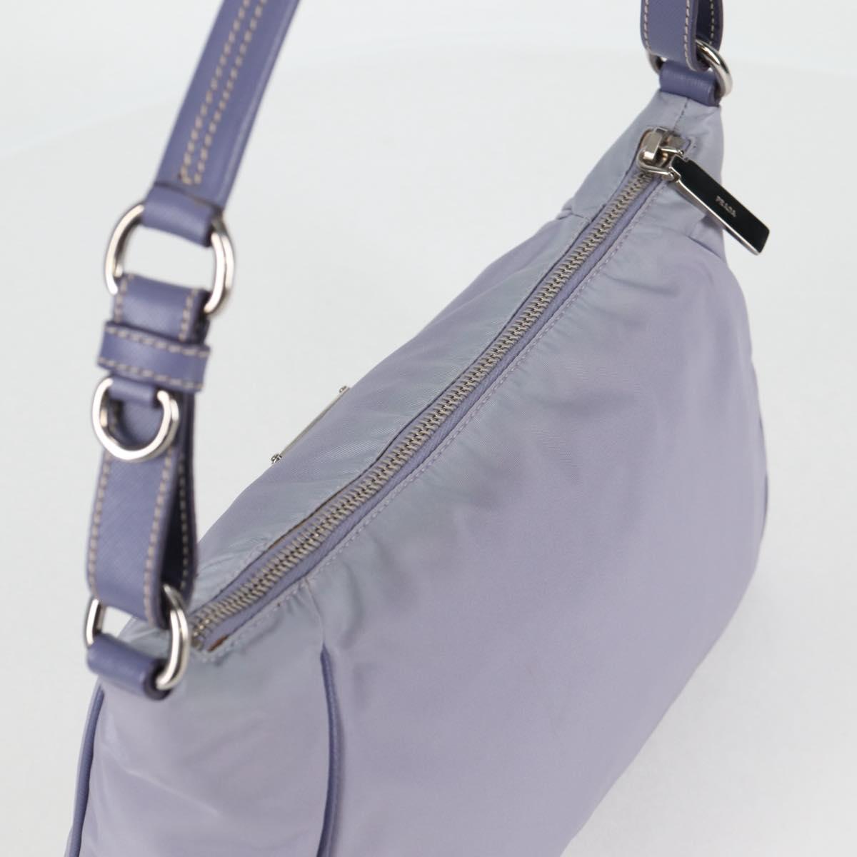 PRADA Shoulder Bag Nylon Purple Silver Auth 137447V